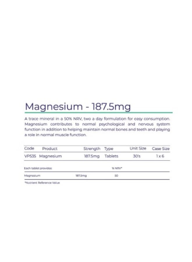 VALUPAK Magnesium 187.5Mg Tablet 30'S - Image 1